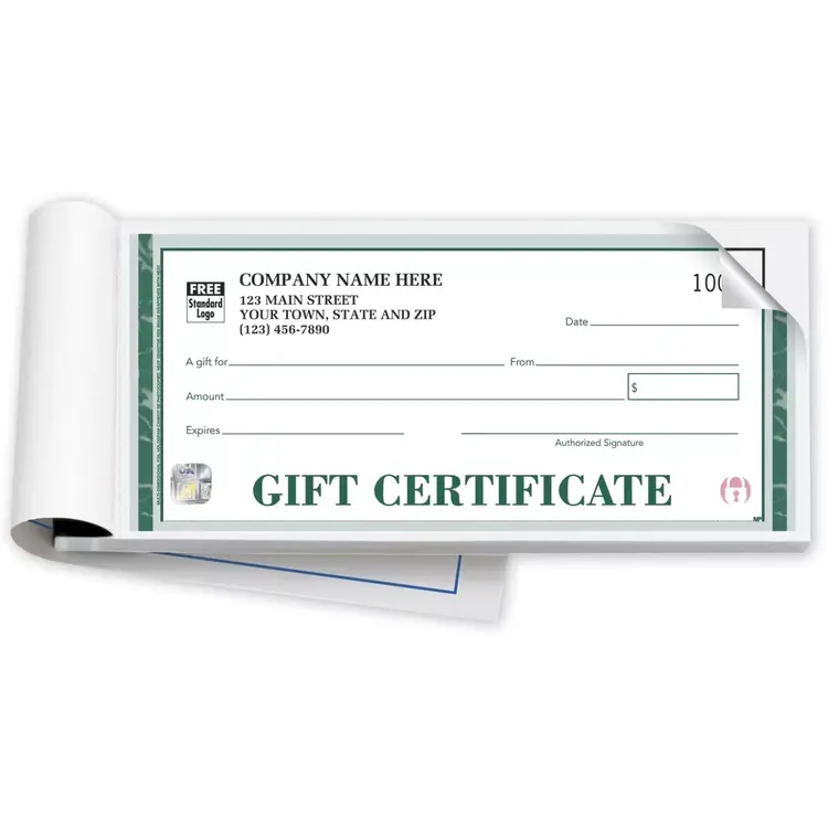 High Security Embassy Gift Certificate Books