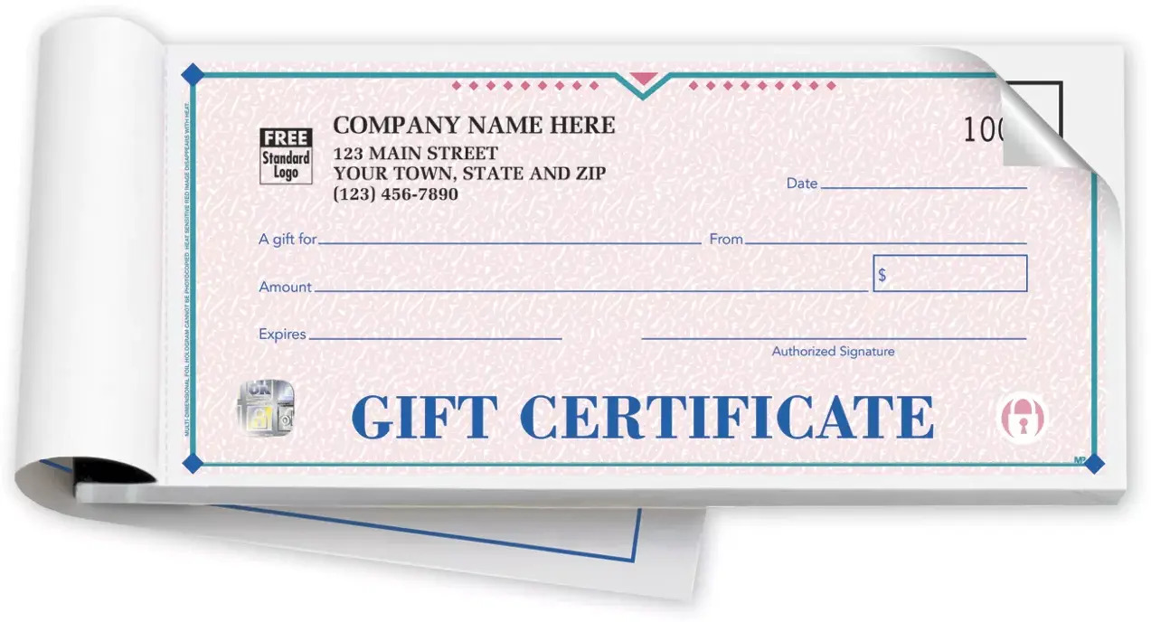 High Security Gift Certificate Books- St Croix