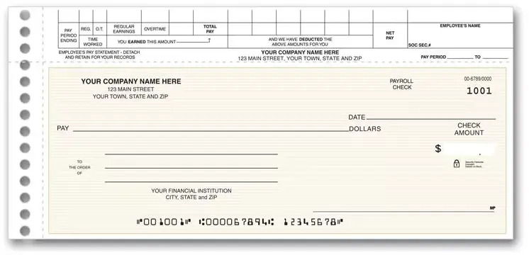 125011N, Topwrite Payroll Check