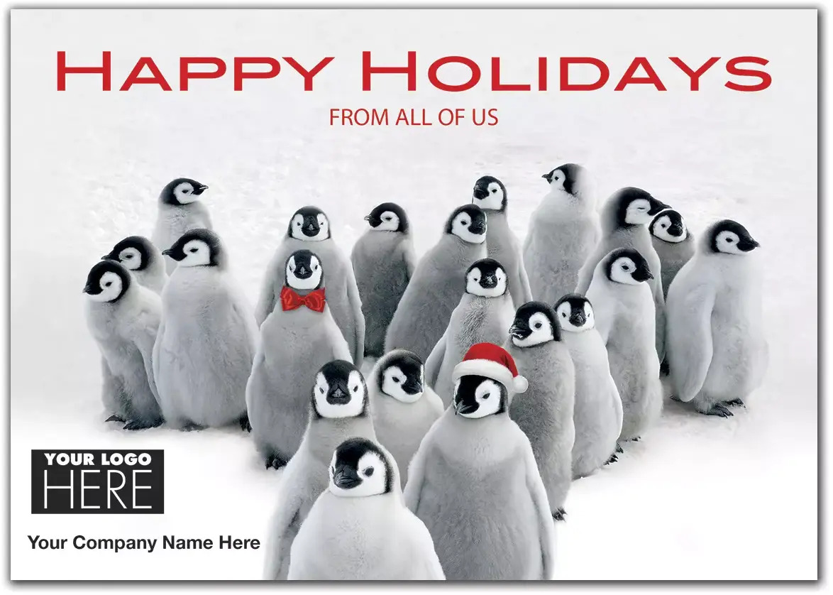 MT15019, Penguin Parade Holiday Logo Cards