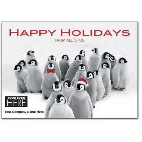 MT15019, Penguin Parade Holiday Logo Cards