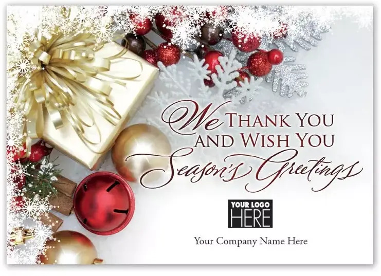 MT15024, Gift of Thanks Holiday Logo Cards Imprinted