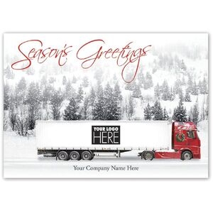 On the Road Truck Driver Holiday Logo Cards