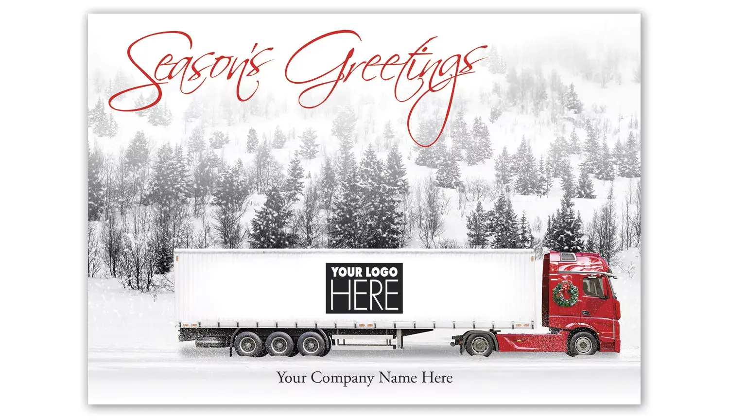 On the Road Truck Driver Holiday Logo Cards