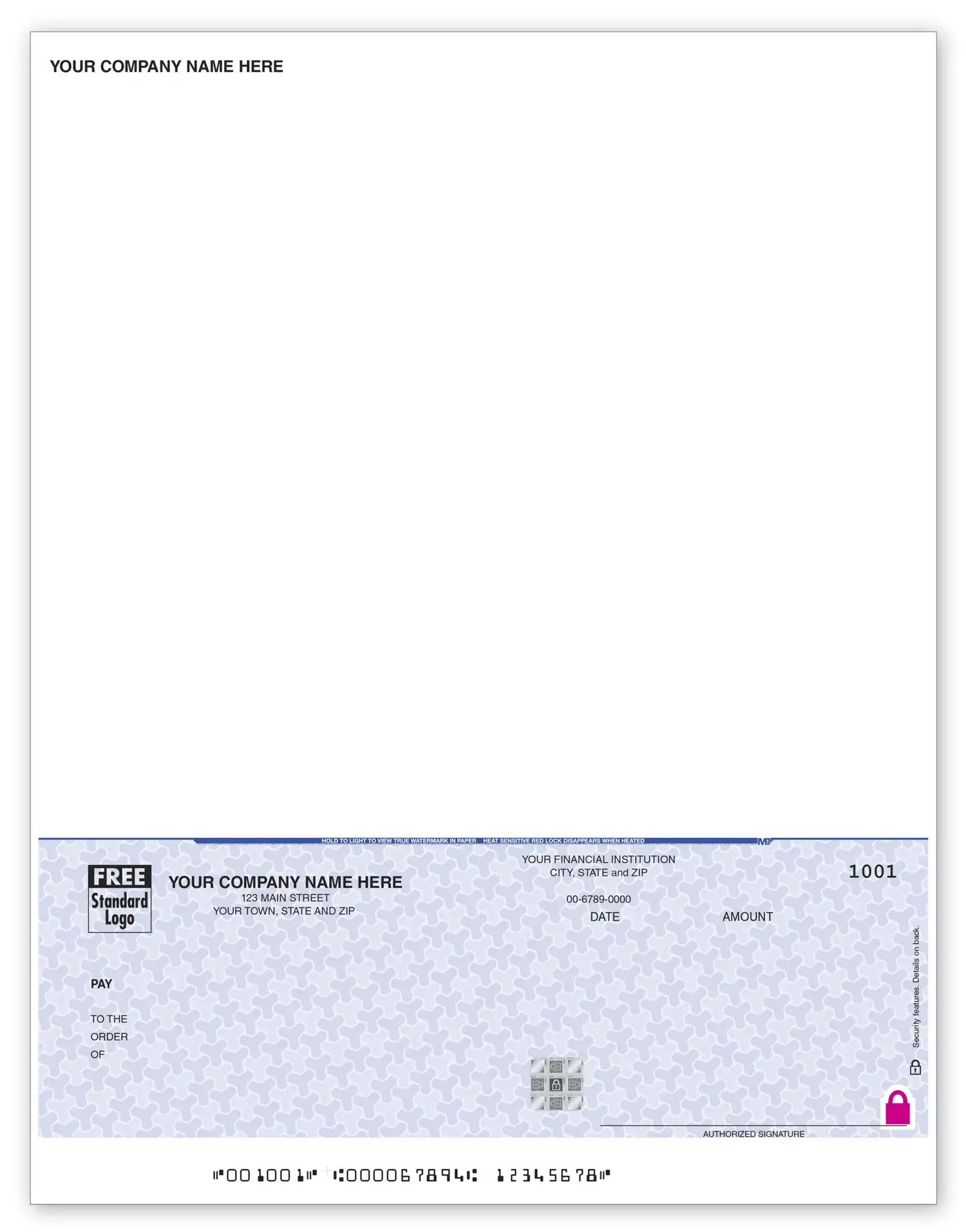 High Security Laser Btm A/P Check