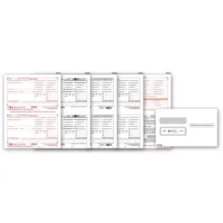 Laser W-2 Tax Forms & Envelopes, 8-Part