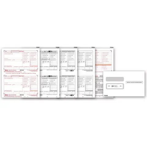 Laser W-2 Tax Forms & Envelopes, 8-Part