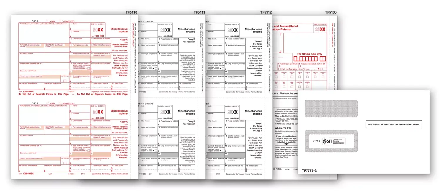 Laser 1099-MISC Tax Forms & Envelopes