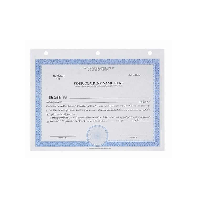Share Certificates - Big Board