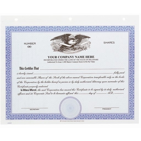 Share Certificates - Big Board Eagle