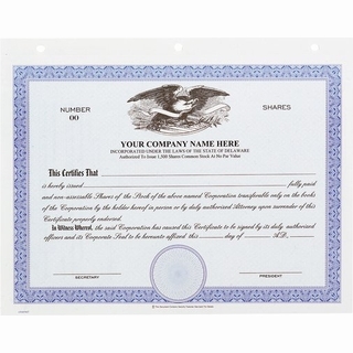 Share Certificates - Big Board Eagle