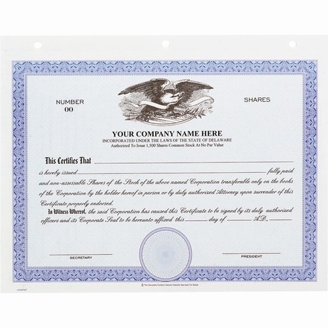 Share Certificates - Big Board Eagle