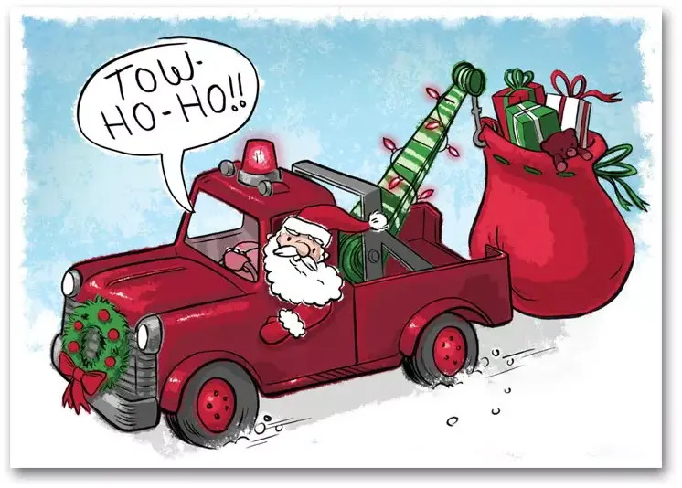 HML1512, Automotive Holiday Cards - Towing