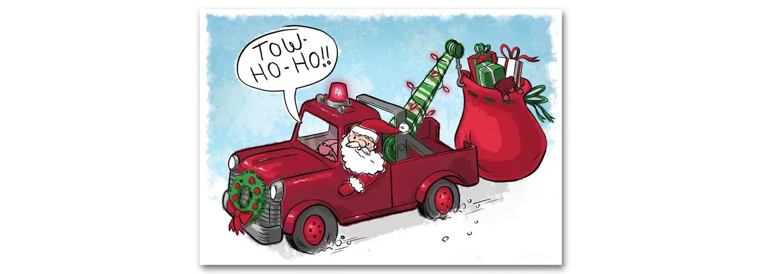 HML1512, Automotive Holiday Cards - Towing