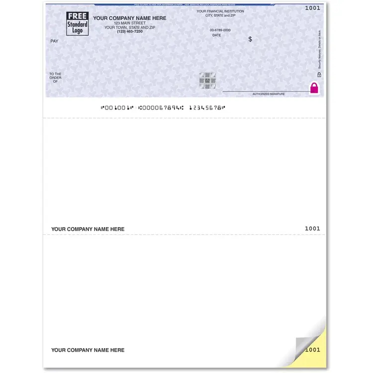 Laser CYMA Compatible Checks with Foil Hologram and Logo