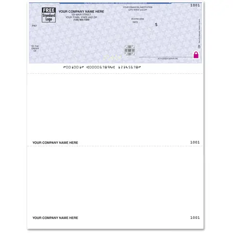 Laser CYMA Compatible Checks with Foil Hologram and Logo