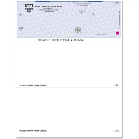 Laser CYMA Compatible Checks with Foil Hologram and Logo