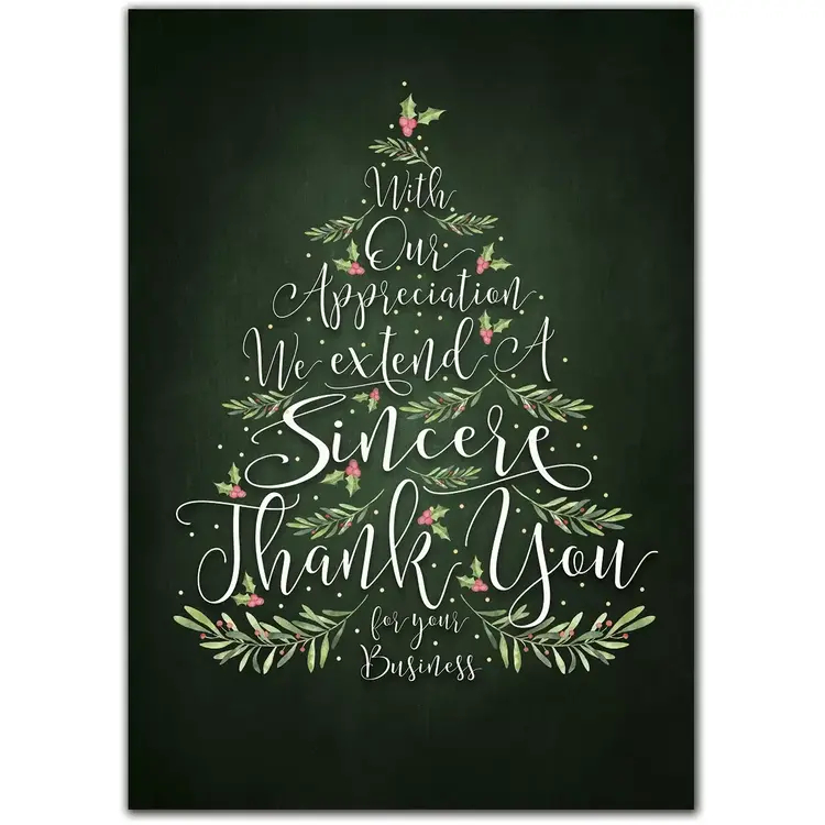 Customized holiday greeting cards with a tree of gratitude