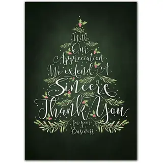 Customized holiday greeting cards with a tree of gratitude