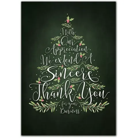 Customized holiday greeting cards with a tree of gratitude