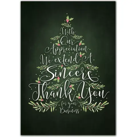 Customized holiday greeting cards with a tree of gratitude