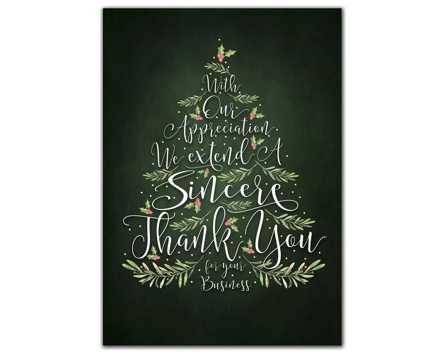Customized holiday greeting cards with a tree of gratitude