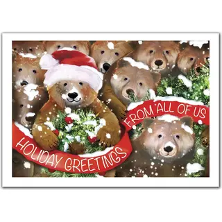 Customized holiday greeting cards with cute bears