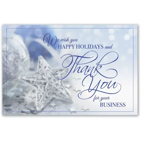 Silver Snowflake ornament holiday postcards that are custom printed