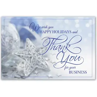 Silver Snowflake ornament holiday postcards that are custom printed