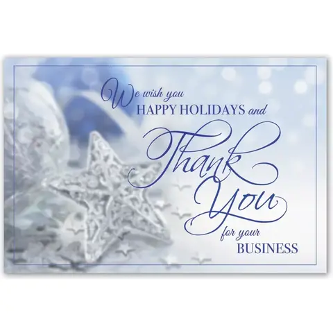 Silver Snowflake ornament holiday postcards that are custom printed