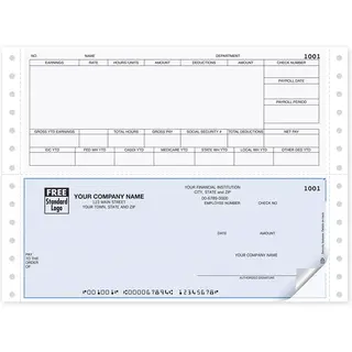 Daceasy software compatible dot matrix payroll checks.
