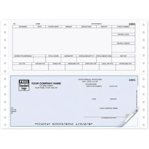 Daceasy software compatible dot matrix payroll checks.