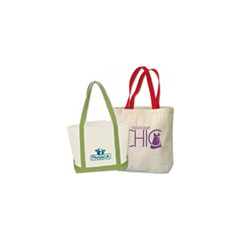Custom printed tote bags for advertising and marketing purposes.