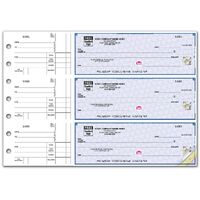 High security 3-to-a-page business checks featuring a foil hologram. For use with check binder.