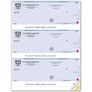 Printing of foil hologram triplicate business check