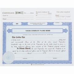 Custom made corporate shares