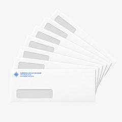 Custom printing of business envelopes with window