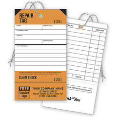 Custom printed repair tags for your shop