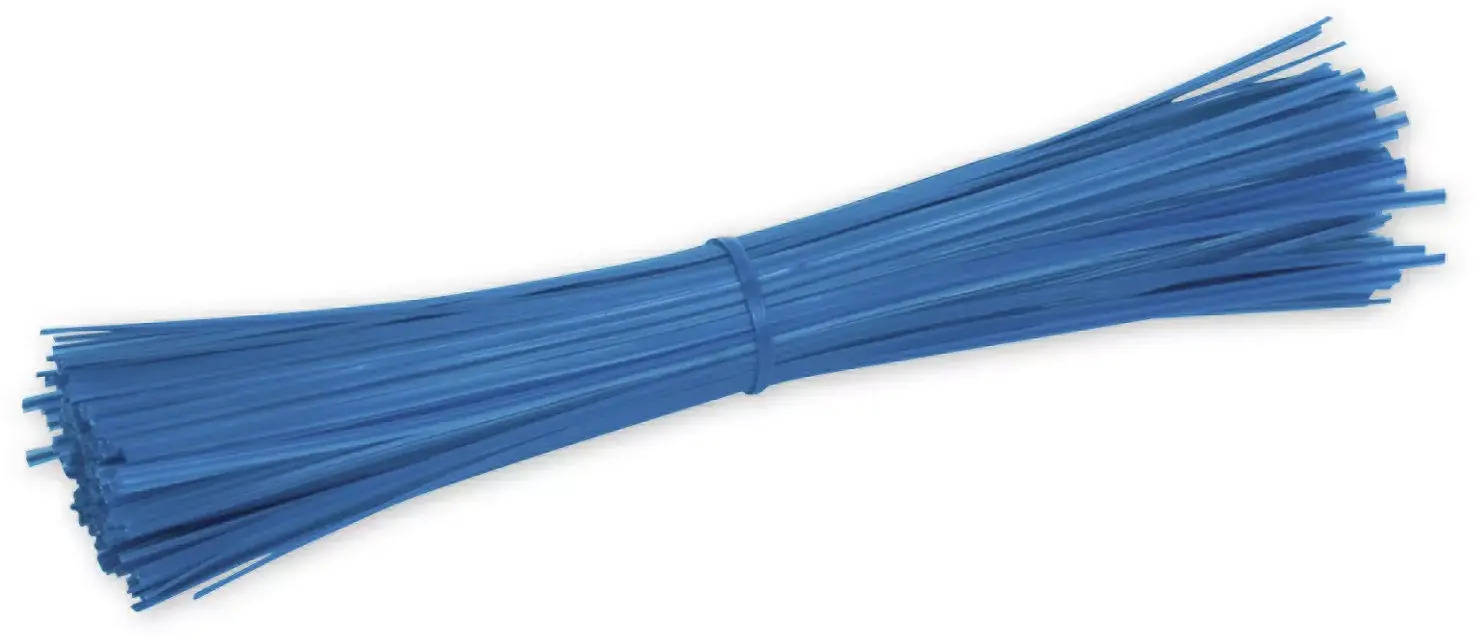 Blue twist ties for business tags