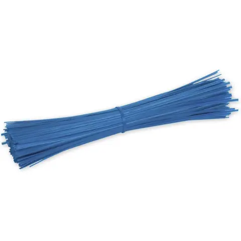 Blue twist ties for business tags
