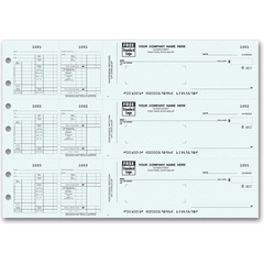 Business checks with 3 per page to go in check binder