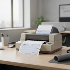 Customized business checks for continuous printers