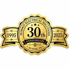 Custom anniversary labels foil stamped, printed or embossed with your design