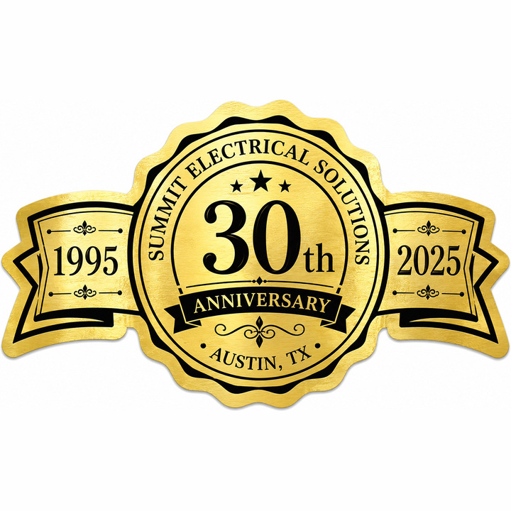 Custom anniversary labels foil stamped, printed or embossed with your design