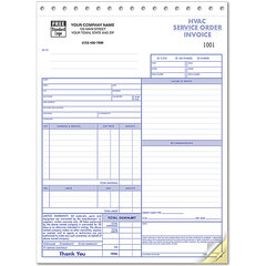 Custom printed service business forms
