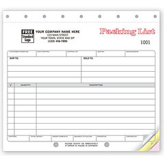 Custom printed packing lists for your shipping business