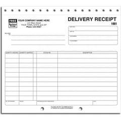 Custom printed delivery receipts for your shipping business