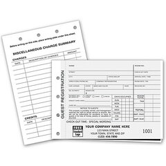 Custom printed forms for the hospitality restaurant and motel business