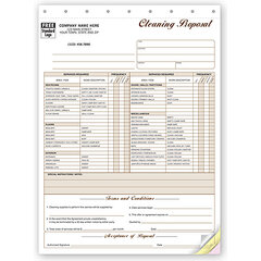 Custom printed cleaning service business forms
