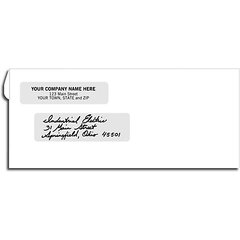 Custom printed business envelopes with two windows